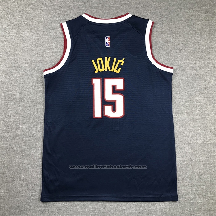 Maillot Enfant Denver Nuggets Nikola Jokic #15 Icon 2020-21 Bleu